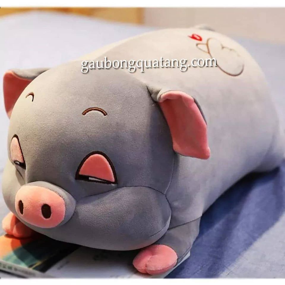 What is the price and size of the gấu bông heo mắt hí mini version with a sleepy pig design?