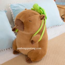 Gấu Bông Capybara Đeo Balo Rùa - Chuột Bông.